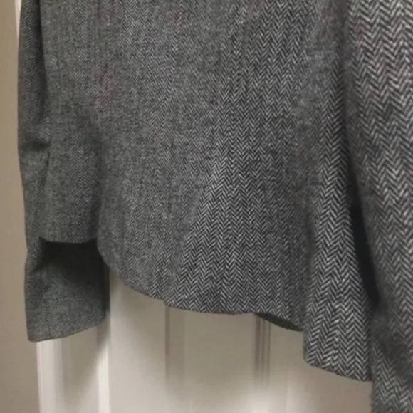 Tahari Suit Black & White Herringbone Blazer Jacket - Picture 4 of 15